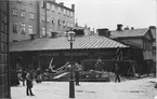 Nedläggning av underjordiska telefonledningar, Brunkebergs Torg i Stockholm, 1891.