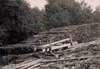 Liggmila (ribbved) nära Ålshults gård, Ålshults Bruk, Småland. Kolet avsett för Husaby masugn.