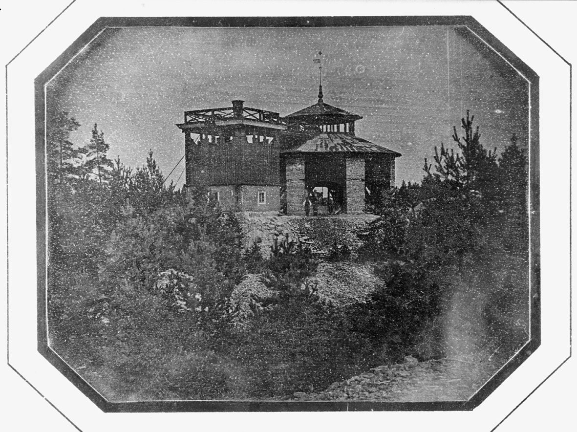 Daguerreotyp. Laven över Carl XI:s schakt från söder. Bilden tagen före tillkomsten av ångmaskinhuset.