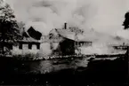 Carlfors Aktiebolag. Bruket i brand den 3 oktober 1931.