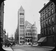 Skioptikonbild med motiv av stadshuset Syracuse City Hall i New York.