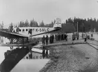 Finskt Junkersplan i Stockholms flyghamn, Lindarängen. AB Aerotransport.