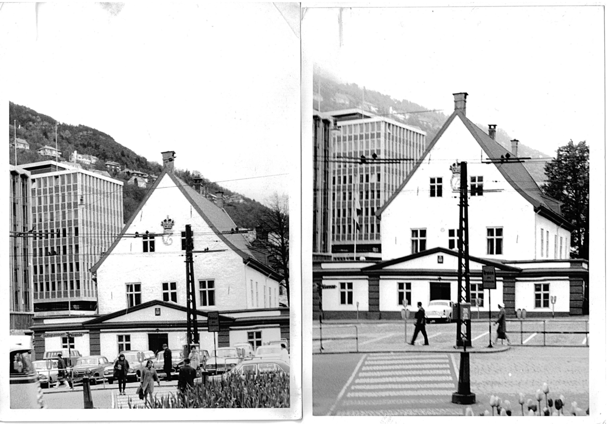 Samling foto og tegninger av Gamle Rådhus i Bergen