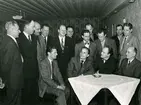 Presentation av Gummits möjligheter för uppfinnare och entreprenörer på Forum i mitten av 1960-talet. Sittande från vänster Kurt Sandell, Sven Ingvar Olsson, Sven Olle Olsson, ?