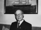 Förre postmästaren Nils Landgren 88år, Malmö tjänstgjorde ombord på postångarna åren 1907-1909.