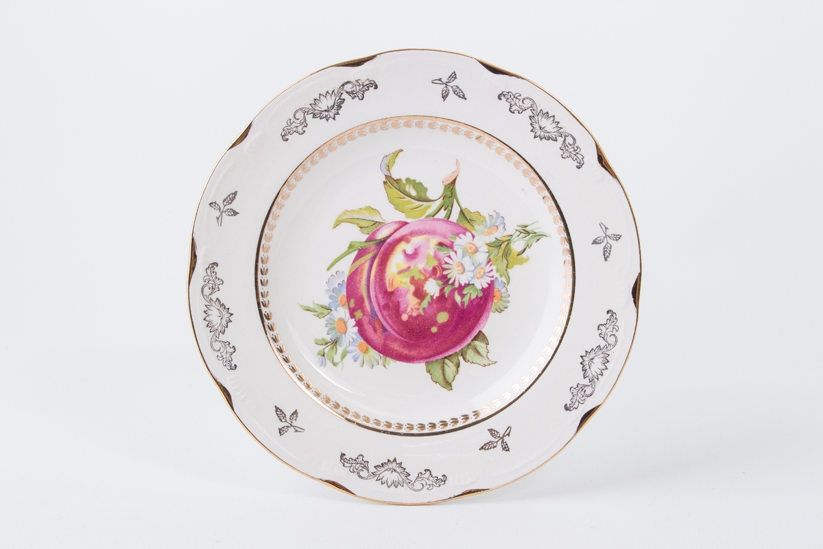 6 ulike motiv; frukt, blomster/blader.