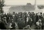 Från Västsvenska Hembygdskonferensen i Falköping 25 Augusti 1935. Rektor Wagnér talar vid Kungslena.