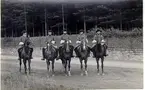 Kulturhistoriska festtåget och festspelen i Falköping den 5 augusti 1934. Ryttare från Karl XII:s tid.