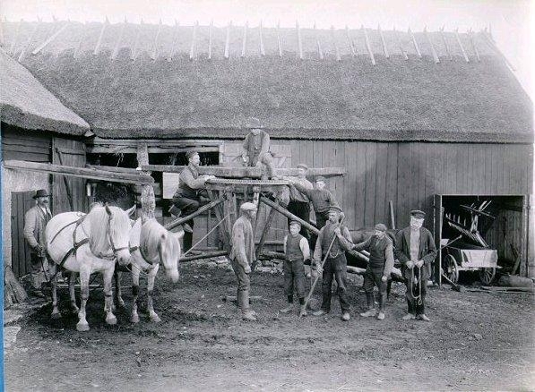 Tröskning hos Stork, Stenstorp.