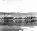 Utsikt över vättern från stranden i Huskvarna.