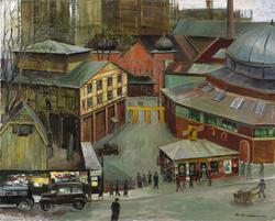 Fra Tivoli, Rådhuset bygges i bakgrunnen [maleri]