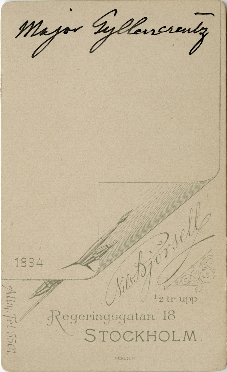 Porträtt av Axel Gyllencreutz, major vid Fortifikationen.