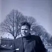 Antikvarie Ulf Erik Hagberg på torget i Borgholm 11/4 1963.