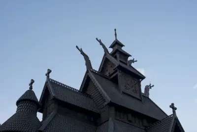 Roof with ornaments on the Stave Church