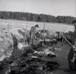 Antikvarie Ulf Erik Hagberg vid en arkeologisk undersökning i Störlinge 11/4 1964.