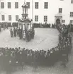 Procession på inre borggården på Kalmar slott. .