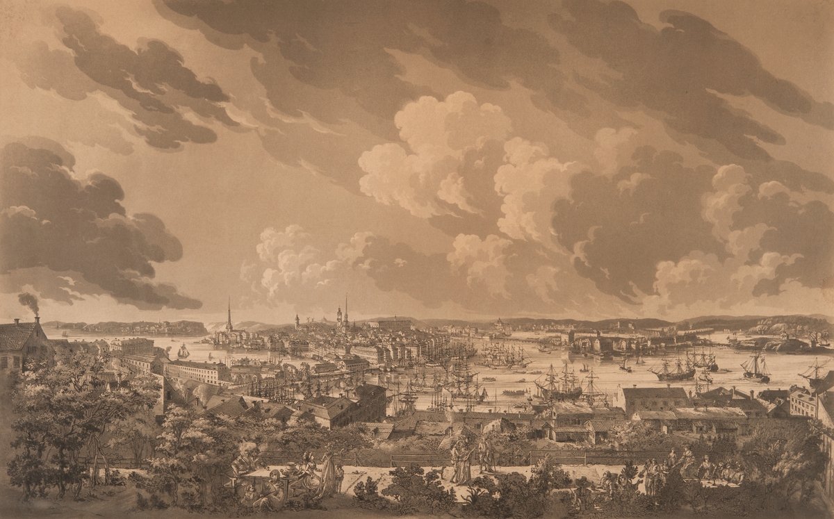 Vy över Stockholm från Mosebacke.