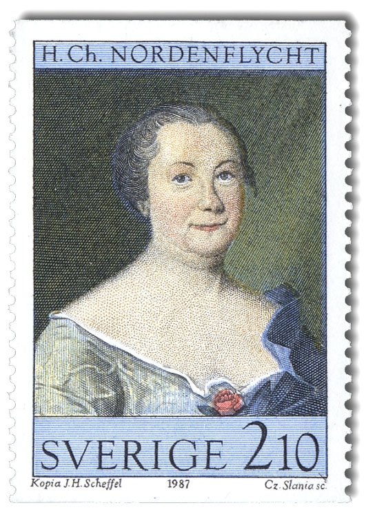 Hedvig Charlotta Nordenflycht, målning av Johan Henrik Scheffel.