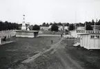 Vy från området kring Fredriksskans, då hantverksmässan ägde rum 1947.