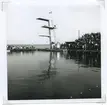 Ögonblicksbild från SM i simning som hölls vid Långgviksbadet i Kalmar 1946.