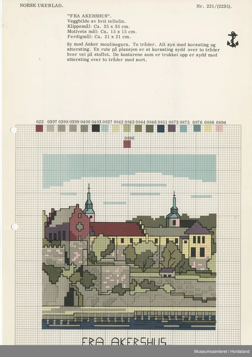 Broderte motiv av norske landemerke.