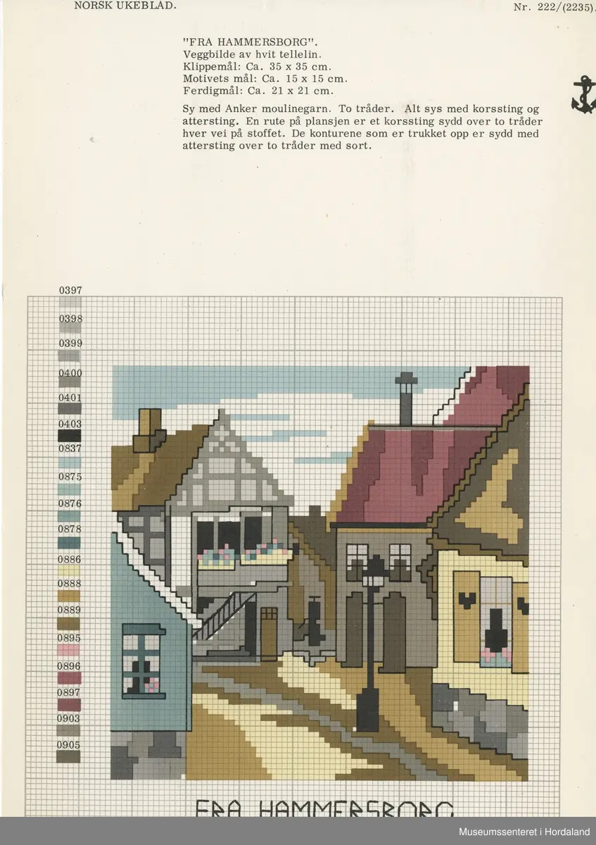 Broderte motiv av norske landemerke.