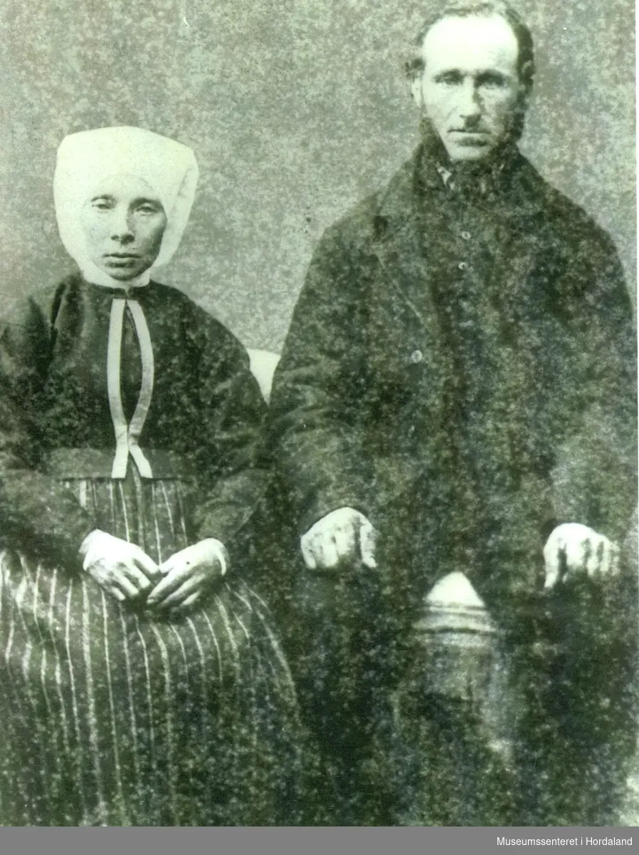 Portrett av Haldor og Aasa Gjetrem. Foto fra 1855