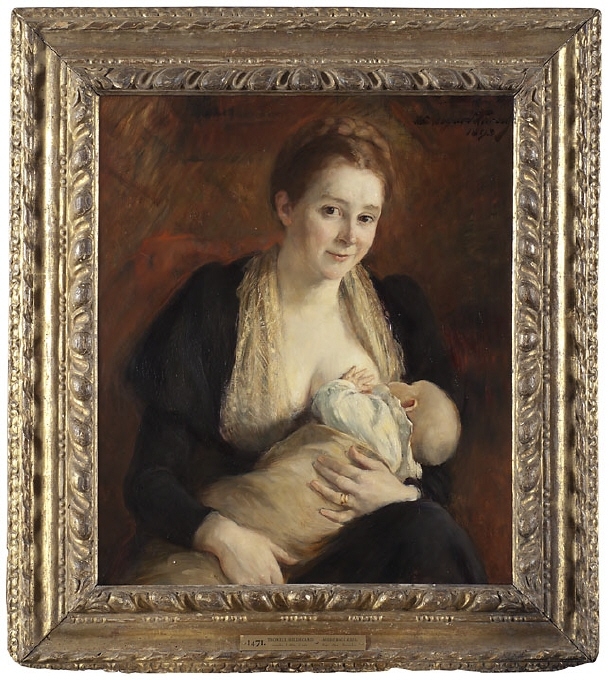 Modersglädje. Konstnären Jacob Kulles maka