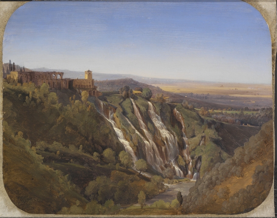 Landskap från Tivoli. Studie