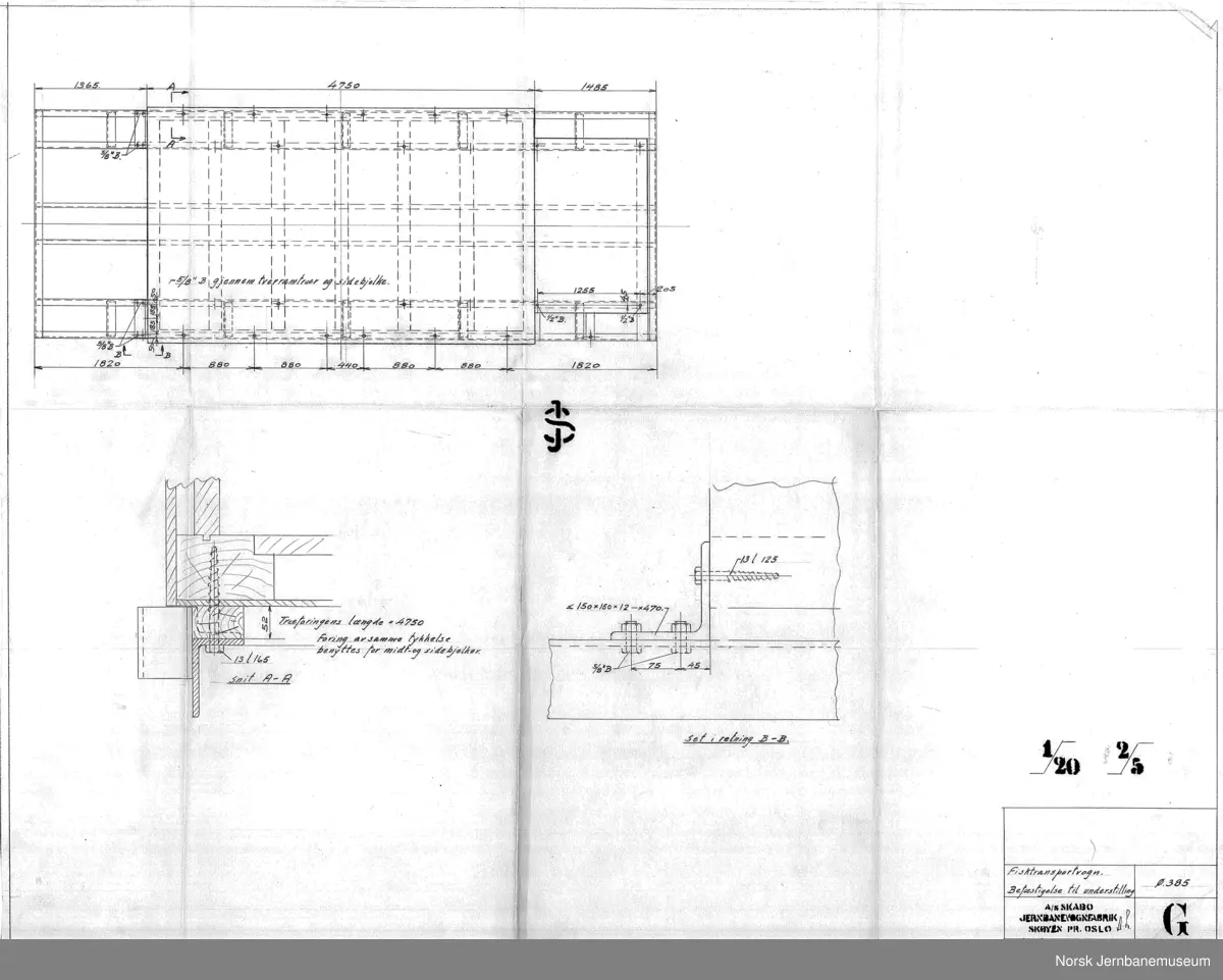 Fisk-transportvogn

G018 - Hovedtegning
G019 - Fisk-kasse og maskinhus
G020 - Tømmeluke og beslag
G021 - Indredning av midtkanal
G022 - Indredning av 1 km
G023 - Befæstigelse til understilling