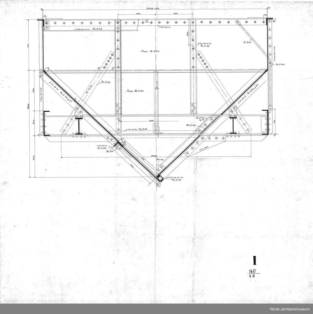 Bogie-malmgrusvogne for Dunderland Iron Ore Company

I160-1 Bogie
I160-2 Understilling
I160-3 Bufferarrangement
I160-4 Vognkasse
I160-4A Vognkasse
I160-5 Lukestengsel
I160-6 Bræmseanordning