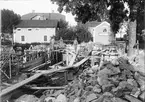 Uppförandet av Edhlunds nya bostad och fotoateljé, kvarteret Rådhuset, tomt 2 A, Östhammar, Uppland 1912