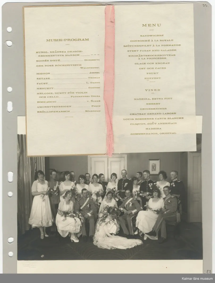 KLM 44702. Fotoalbum. Album av plast, arken av papper. Albumet är brunt med guldtryck på pärmens framsida. Albumet innehåller fotografier och dokument som handlar om Carl Axel Westberg, född 1894, uppvuxen och verksam i Kalmar. C A Westberg var verksam som militär, ryttmästare och inom Eol-bolaget, bland annat som verkställande direktör och inom ICA-styrelsen som ordförande. C A Westberg räknas som pionjär och uppbyggare av ICA-rörelsen. Albumet har sammanställts av hans livskamrat Hjördis Carlsson.

Varje sida har gett ett undernummer och de sidor som omfattar för länet relevanta bilder eller textmaterial beskrivs i följande förteckning.
:1Länsmansbostället i Förlösa, CA:s födelsehem
CA som liten (fotograf John Nilsson, Kalmar)
Två bilder som båda troligen är från en gård i    Skårebo. 
:2 Två bilder från Skårebo
Två bilder på CA och brodern Nisse, ett med     Kalmar gamla vattentorn i bakgrunden.
:3 Bild från Norra Långgatan Kalmar före rivningarna i kv Kopparslagaren (tomten nr 150), en bild efter rivningarna. En bild från Storgatan.
:4 CA:s studentfoto från 1912, fotograf Herman Sandberg, Kalmar. Högre allmänna läroverket vid Stortorget i Kalmar.
:5 CA:s studentbetyg
:7 Avgångsbetyg från kavalleriets officersvolontärskola 1912-13.
:9 Utnämning till fanjunkare vid Skånska Dragonregementet. 
:11 Avgångsbetyg från kungliga krigsskolan.
:23 Utnämning till Ryttmäster vid skånska Dragonregemnetet.
:25 Utnämnningen till riddare av Kungliga Svärdsorden, första klass.
:27 Utnämningen till riddare av Kungliga Vasaorden, första klass.
:29 Beviljat avsked från beställning som löjtnant och ryttmästare 1944. 
:31 Södra Långatan Kalmar. CA och Dagny med vänner trolgien i Kalmar, Dagnys danskort. Foto på de nyförlovade 1917. 
:32 Inbjudan för Laura Wetberg att delta i brölloppet mellan CA och Dagny, vykort från Kalmar domkyrka.
:33 Program och meny från bröllopet, bröllopsfoto med vänner från Stadshotellet i Kalmar. 
:36 Lindarne i Dörby socken. 
:38 CA och DAgny byggde hus på Akacian 2(eller17) Klostergatan eller Söderportsgatan? Paret bodde aldrig här. Huset finns kvar 2016.
:40 matsedel från jubileum med H A B Adolf Andersson 1930. Foto på kom-snart igen. Östra Sjögatan mot Kavaljersporten.
:41 Skrift från EOL-bolagets bolagsstämma i Kalmar 1956 som berättar om Adolf Anderssons rörelse och kopplingen till EOL-bolaget. 
:43 bilden längst ner från Stagneliusskolans aula.
:47 Historik från ICA-tidningen om CA. 
:55 Information från EOLbolaget om avskedsgåvan, stipendiefond, till CA då han slutade sin tjänst.