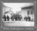 Svea artilleriregemente A1 i Stockholm, linje med hästar och ryttarinnor uniform m/1910.