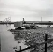 Sandviks hamn ombygges i september 1957.