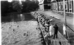 Hörningsholm, förläggningen med badkajen. Studentbatt. A 1.