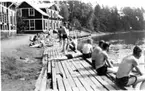 Hörningsholm, förläggningen med badkajen. Studentbatt. A 1.