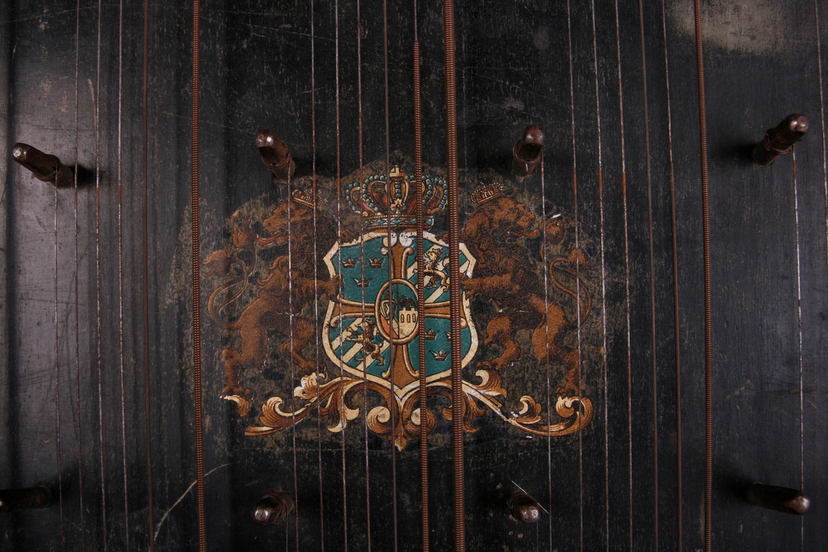 Citeren har følgende mål: Lengde 50 cm, maks bredde (på midten) 39 cm, bredde på anheng i nedre kant 37,7 cm, maks høyde (dybde) opp til og med stengeskruer: 6,7 cm. Høyde (dybde) på sarg: 4,5 cm. Citeren er laget av tre som er malt svart, formen er rektangulær og med noe buet «svung» på høyre side, sett forfra. Instrumentet er påmontert et brett (anheng) i nedre kant, som skjuler strengefestene. Brettet (planken) er skadet på venstre side.

Instrumentet har syv sett med strenger som hver danner en bestemt akkord, totalt 56 strenger. Disse akkordene er fra venstre til høyre: F dur, C dur, G dur, D dur, A dur, E dur og F# dur. Navn på toner, notelinje og nummer på strenger er påført (trykt?) på citerens nedre del, over anhenget. Inne i kassen er det en merkelapp i gult papir der det står at citeren er produsert av C.W.Johansson & Co. Musikinstrumentfabrik i Nässjö. Skrifta er trykt med svarte bokstaver:

«[Blomstdekor] Svensk Accord-Zittra N:o 7. [Blomstdekor] // [Uleselig blyantskrift] Fran [Från] // C.W.Johansson & Co. // Musikinstrumentfabrik // [Dekor] NÄSSJÖ. [dekor] // [Dekor] // Normalstämning»