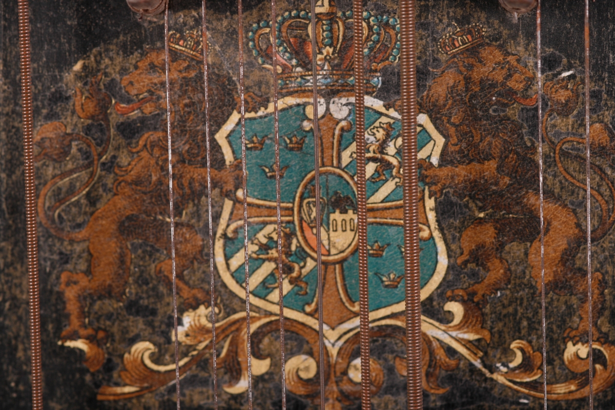 Citeren har følgende mål: Lengde 50 cm, maks bredde (på midten) 39 cm, bredde på anheng i nedre kant 37,7 cm, maks høyde (dybde) opp til og med stengeskruer: 6,7 cm. Høyde (dybde) på sarg: 4,5 cm. Citeren er laget av tre som er malt svart, formen er rektangulær og med noe buet «svung» på høyre side, sett forfra. Instrumentet er påmontert et brett (anheng) i nedre kant, som skjuler strengefestene. Brettet (planken) er skadet på venstre side.

Instrumentet har syv sett med strenger som hver danner en bestemt akkord, totalt 56 strenger. Disse akkordene er fra venstre til høyre: F dur, C dur, G dur, D dur, A dur, E dur og F# dur. Navn på toner, notelinje og nummer på strenger er påført (trykt?) på citerens nedre del, over anhenget. Inne i kassen er det en merkelapp i gult papir der det står at citeren er produsert av C.W.Johansson & Co. Musikinstrumentfabrik i Nässjö. Skrifta er trykt med svarte bokstaver:

«[Blomstdekor] Svensk Accord-Zittra N:o 7. [Blomstdekor] // [Uleselig blyantskrift] Fran [Från] // C.W.Johansson & Co. // Musikinstrumentfabrik // [Dekor] NÄSSJÖ. [dekor] // [Dekor] // Normalstämning»