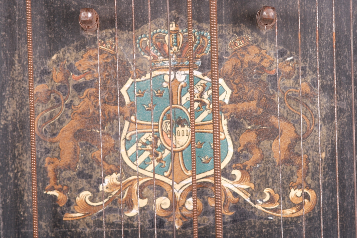 Citeren har følgende mål: Lengde 50 cm, maks bredde (på midten) 39 cm, bredde på anheng i nedre kant 37,7 cm, maks høyde (dybde) opp til og med stengeskruer: 6,7 cm. Høyde (dybde) på sarg: 4,5 cm. Citeren er laget av tre som er malt svart, formen er rektangulær og med noe buet «svung» på høyre side, sett forfra. Instrumentet er påmontert et brett (anheng) i nedre kant, som skjuler strengefestene. Brettet (planken) er skadet på venstre side.

Instrumentet har syv sett med strenger som hver danner en bestemt akkord, totalt 56 strenger. Disse akkordene er fra venstre til høyre: F dur, C dur, G dur, D dur, A dur, E dur og F# dur. Navn på toner, notelinje og nummer på strenger er påført (trykt?) på citerens nedre del, over anhenget. Inne i kassen er det en merkelapp i gult papir der det står at citeren er produsert av C.W.Johansson & Co. Musikinstrumentfabrik i Nässjö. Skrifta er trykt med svarte bokstaver:

«[Blomstdekor] Svensk Accord-Zittra N:o 7. [Blomstdekor] // [Uleselig blyantskrift] Fran [Från] // C.W.Johansson & Co. // Musikinstrumentfabrik // [Dekor] NÄSSJÖ. [dekor] // [Dekor] // Normalstämning»