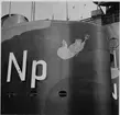 Lennart Wållberg Norrköping var förste kock på ubåten Neptun 1954 Neptuns långresa 1954.
Vår maskot på tornet under färdigställande.