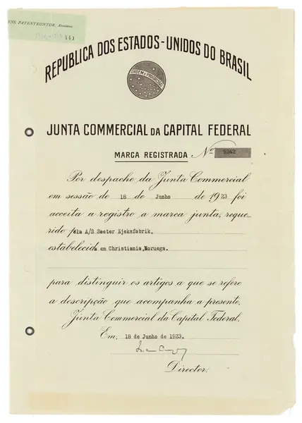 Dokument fra arkivet til Sætre kjeksfabrikk. MiA.