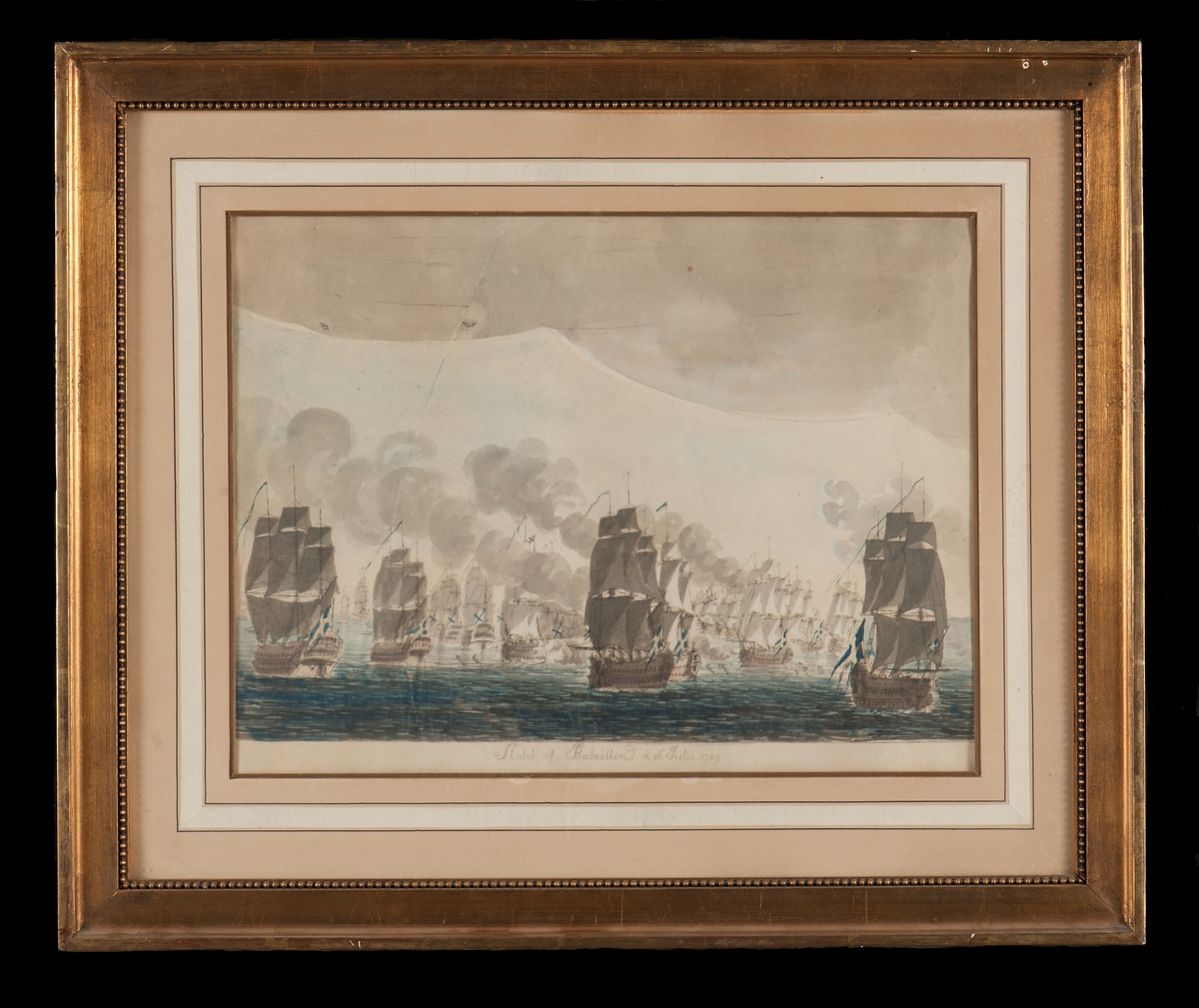 Sjöslaget vid Ölands södra udde mellan svenska och ryska flottan 26 juli 1789.