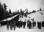 Backhoppning vid norra änden av Svinbäcksberget år 1939.