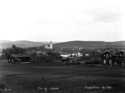 Vy över Sunne kyrka från Mosebacke. Bilden tagen runt förra 