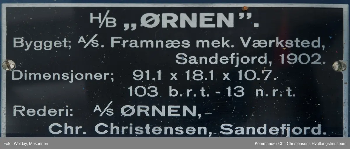 Modell av fartøy "Ørnen", hvalbåt