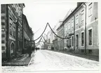 Julbelysning på Kaggensgatan i Kalmar, 1931.