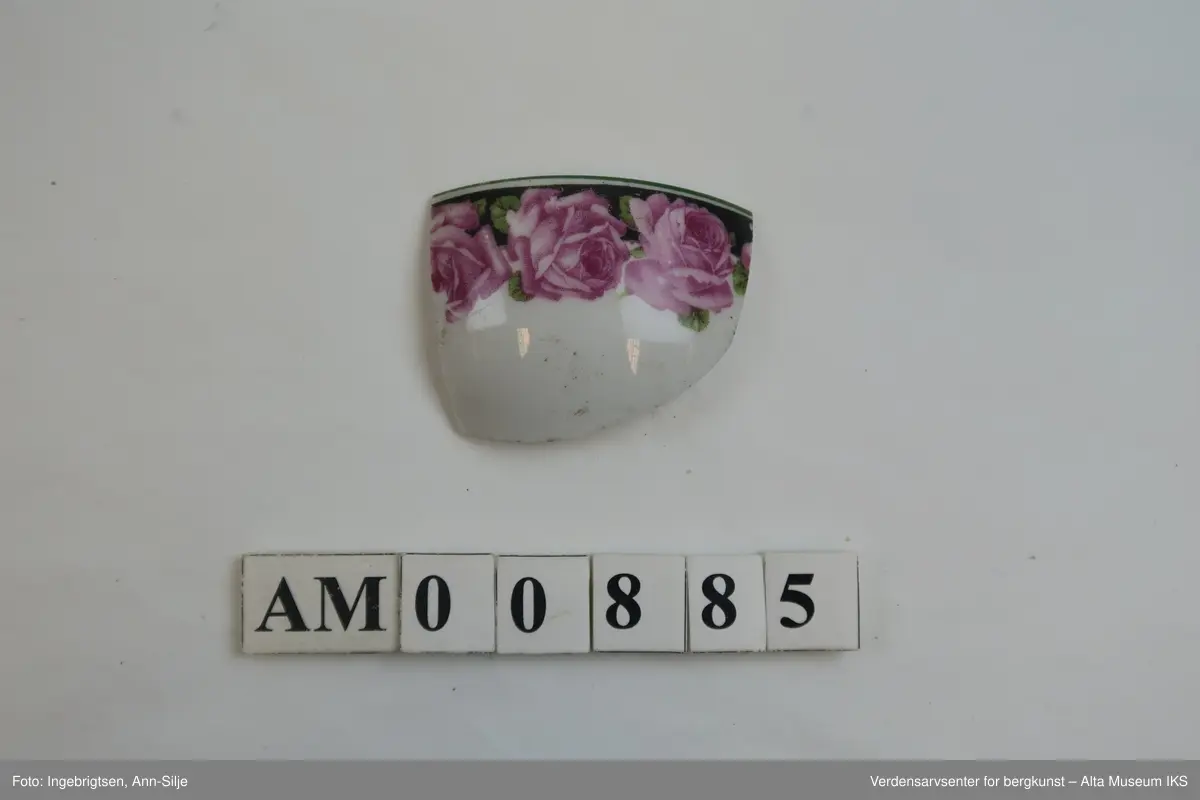 rosemotiv, smal grønn signett
