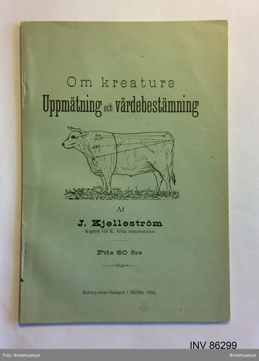 Grupp MV.

Tryckt häfte "Om kreaturs uppmätning och värdebestämning", Skövde 1894.