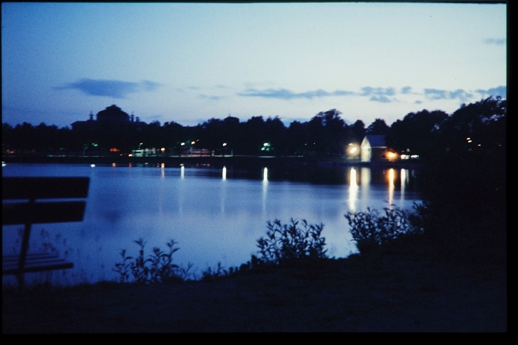 Sommarnatt vid Växjösjön, 1958.